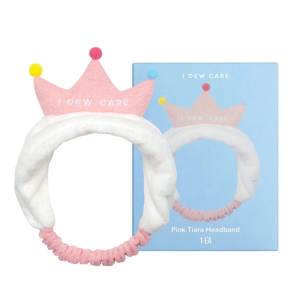 NIB I Dew Care Pink Tiara Soft Headband Skincare Accessory Self‑Care & Spa Night